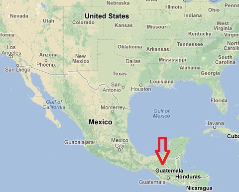 Guatemala is South of Mexico